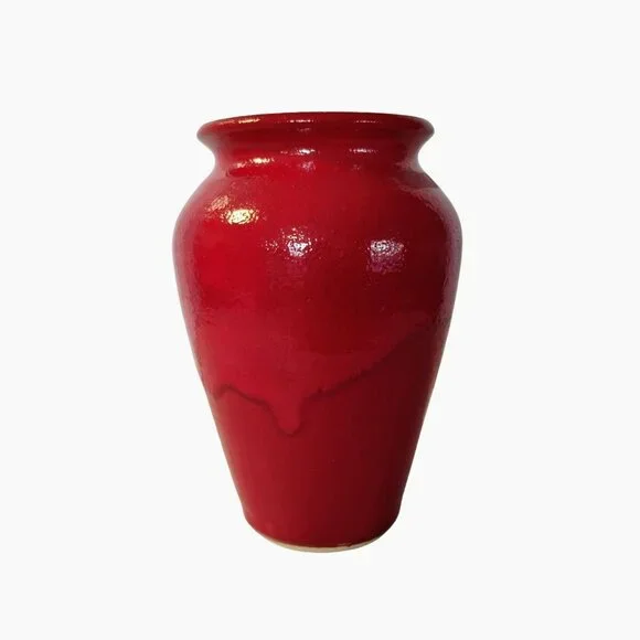 Chinese Red Kit Vanderwal Vase 7.5 Lantern Hill Seagrove North Carolina Pottery